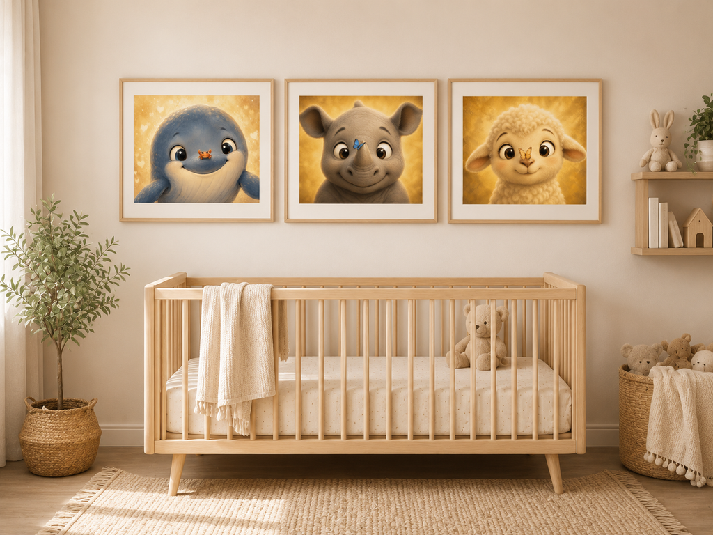 Baby giraffe and blue bird
