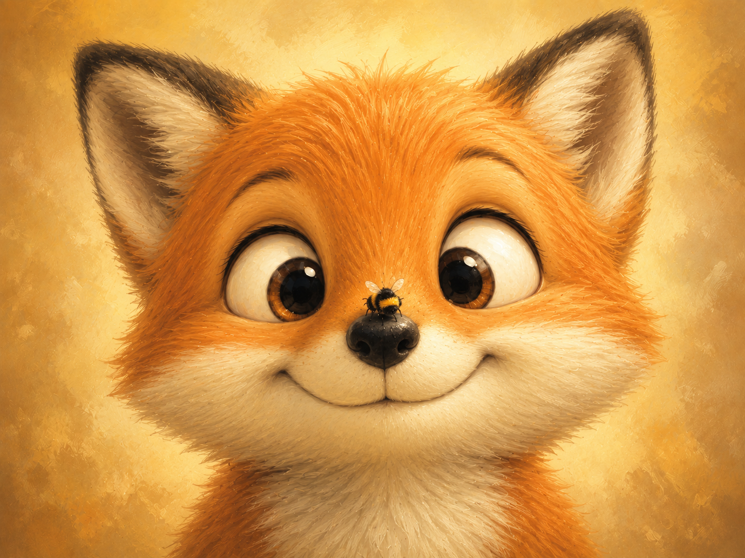 Baby Fox and a Bee