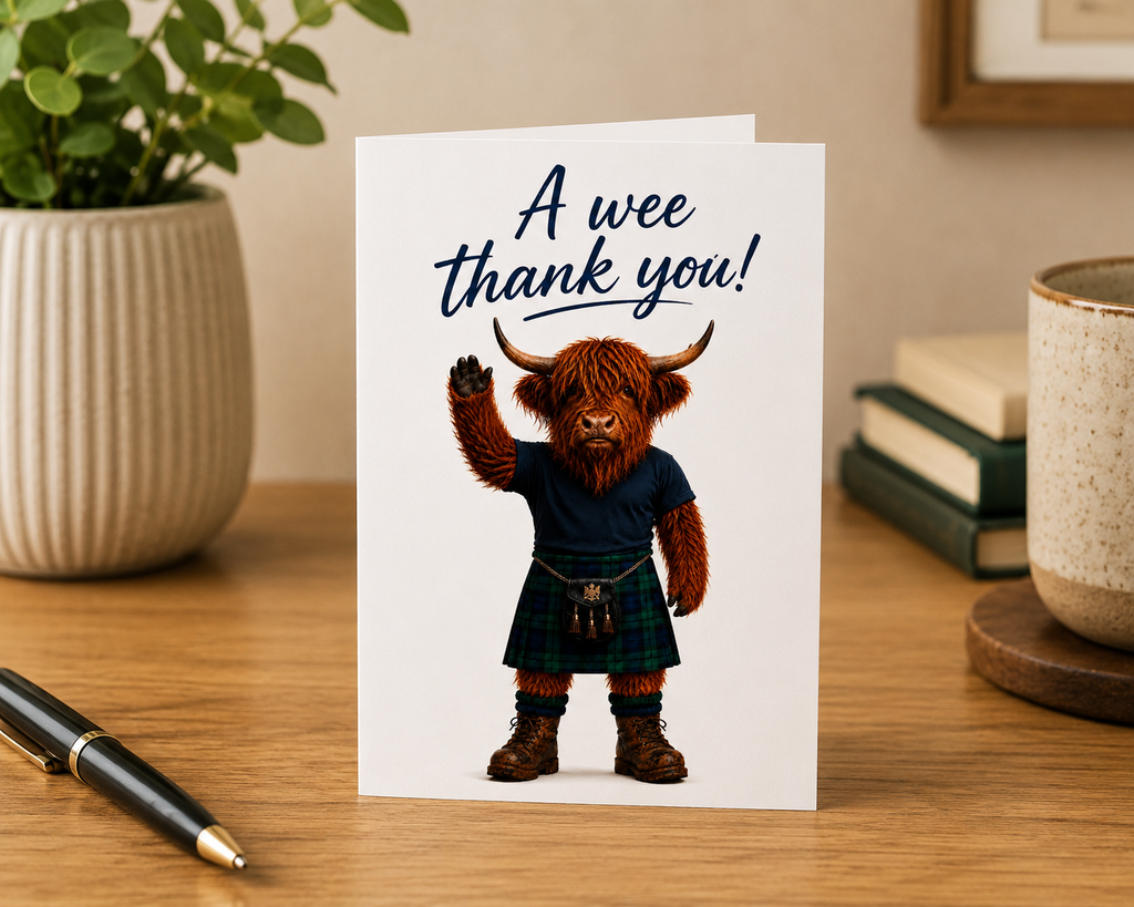 A Wee Thank You! | Hamish the Highland Cow Card